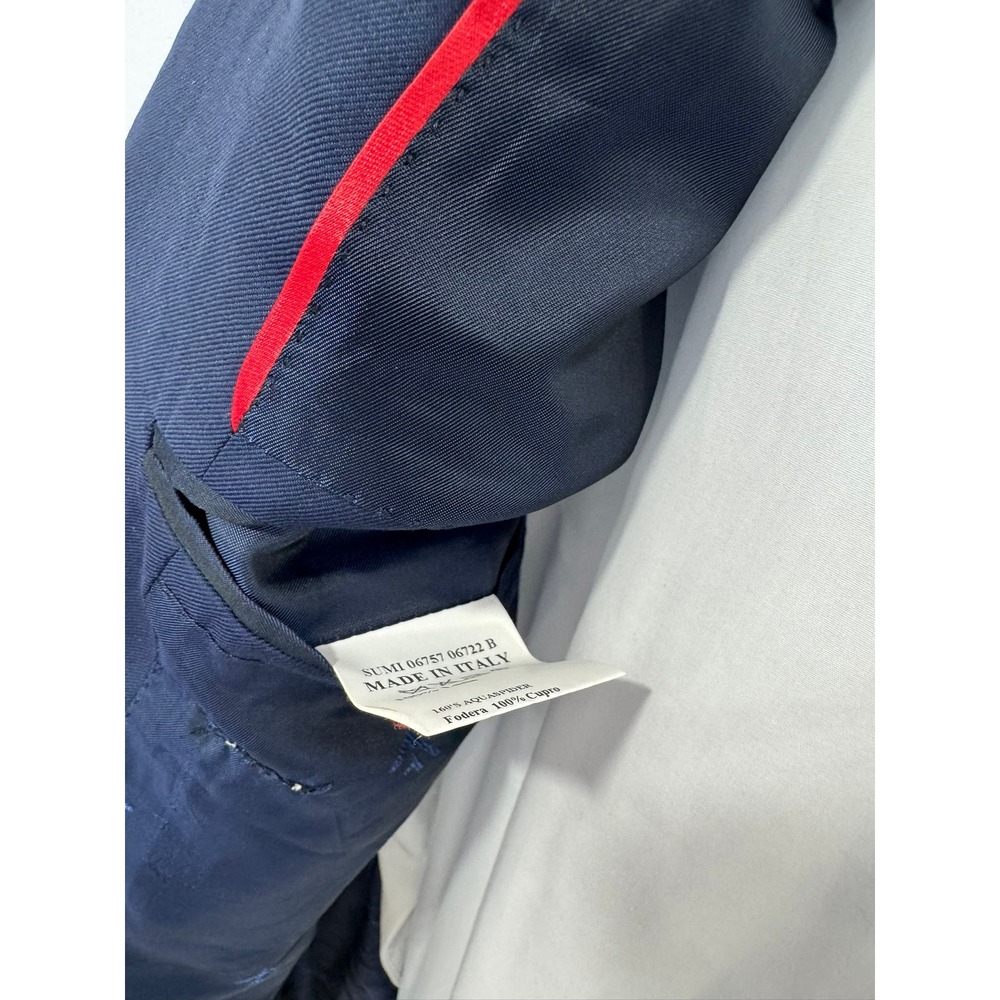 Isaia Napoli Men Navy Aquaspider 160's Two Button Blazer Sport Coat 44R - Picture 3 of 11
